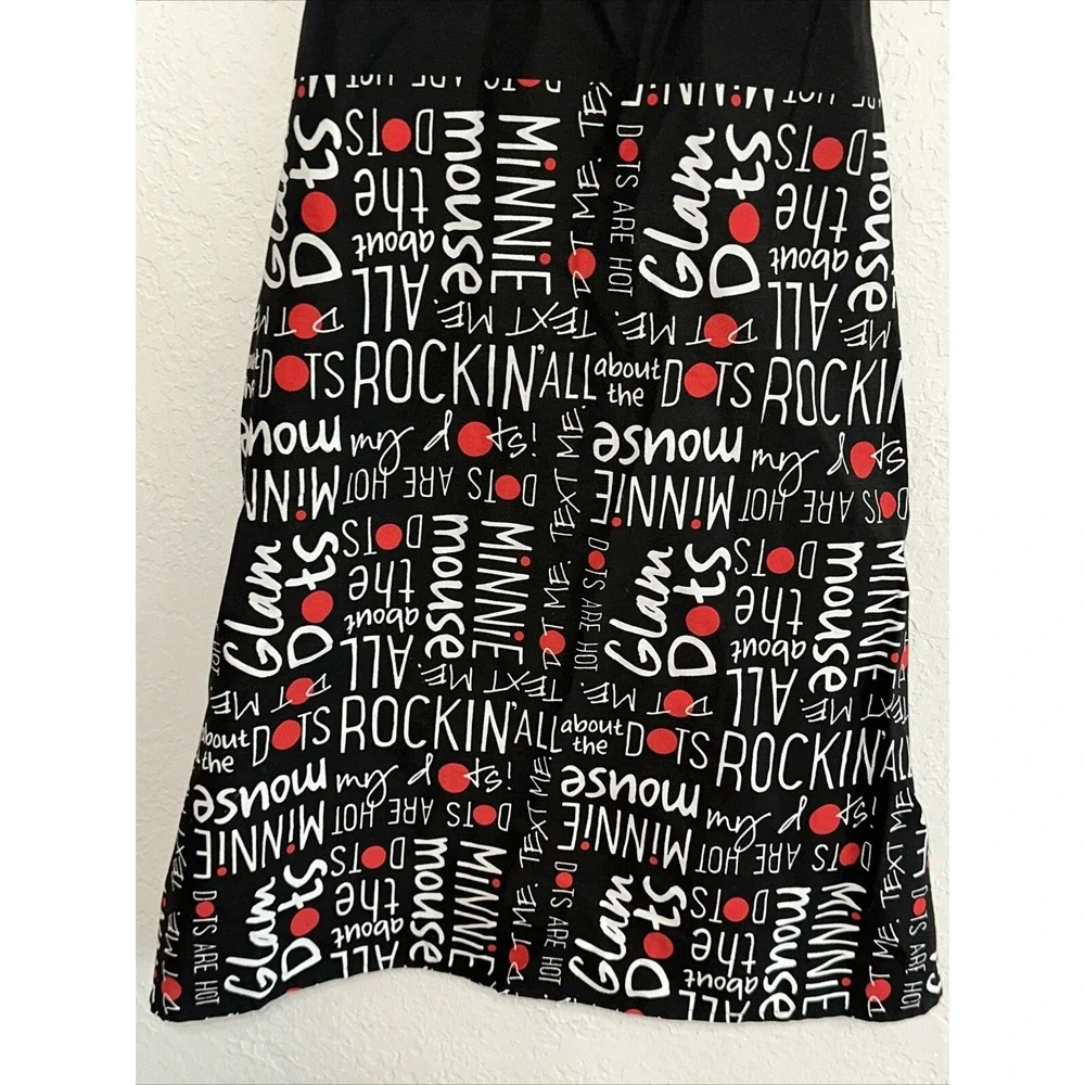 Disney Minnie Mouse Apron Rockin All The Dots Black‎ Red Graphic Kitchen New